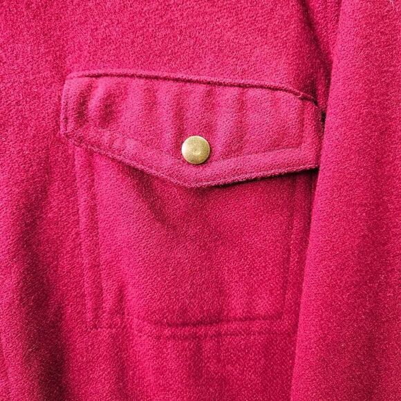 Vintage Woolrich Jacket Mens Medium Red Cruiser Wool Heavyweight Button Up Shirt - Picture 3 of 11